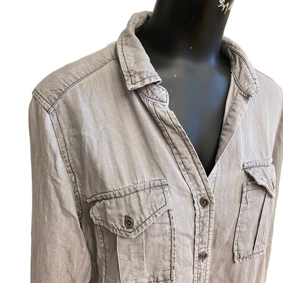 Philosophy Gray Chambray Shirt Dress Size Medium - Picture 3 of 7